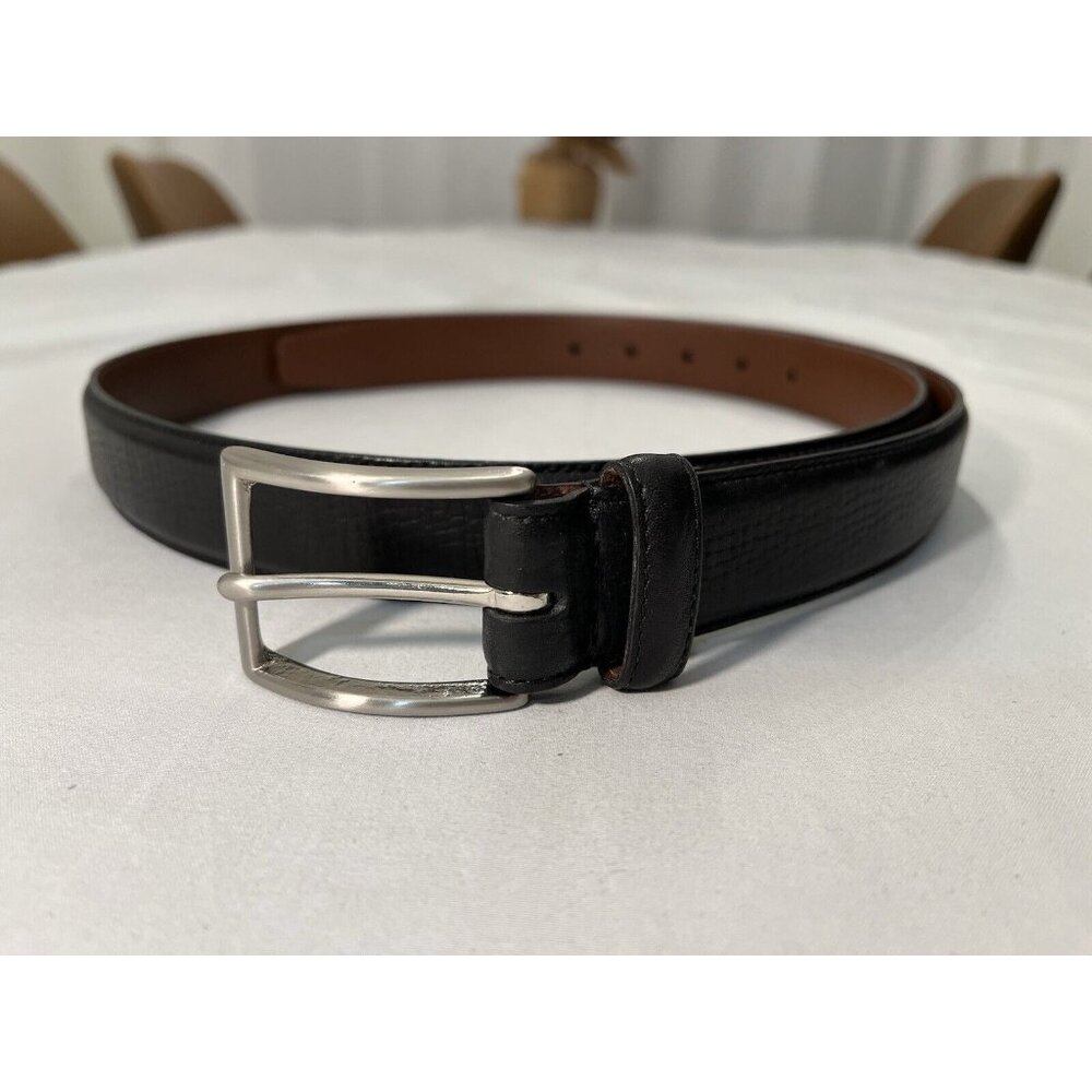 Coach Men's Leather Belt Size 42 Black With Brass Buckle Casual EUC